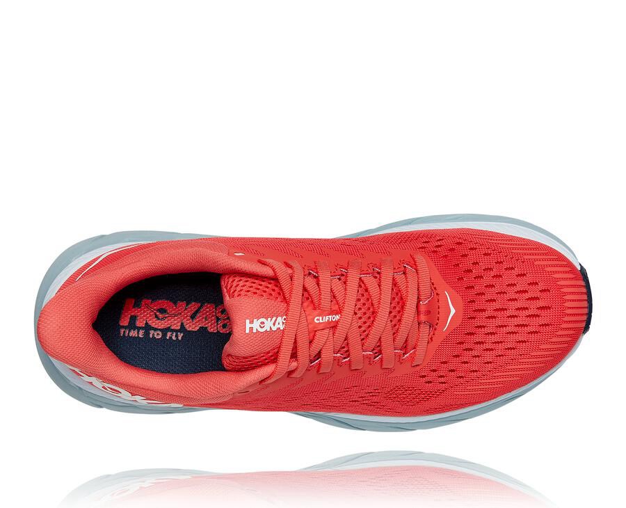 Hoka One One ランニングシューズ レディース 赤/白 - クリフトン 7 - DY6094835